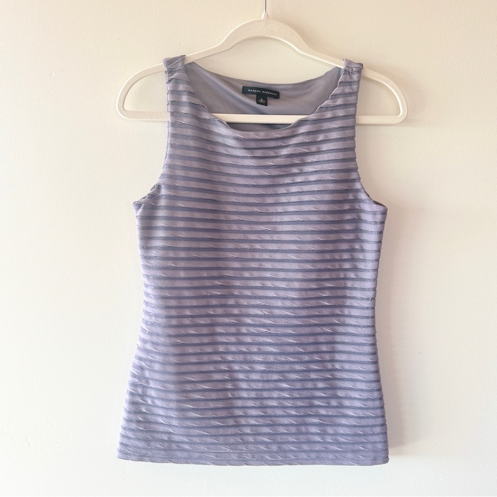 Banana Republic Textured Sleeveless Blouse Lavender Gray Shell Tank Top Women S